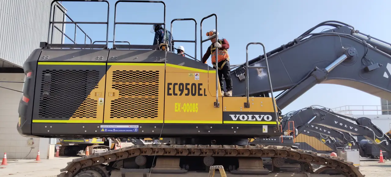 Large excavator working in a mining operation